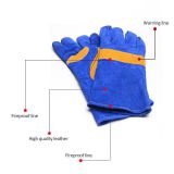 Cow Split  Leather Welding Work Gloves Double Layered Heat Resistant Lined Leather Gloves