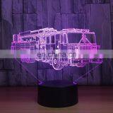 3D Fire Engine Modelling Table Lamp 7 Colors Changing Fire Truck Car Night Light USB Sleep Light Fixture Bedroom Decor Kids Gift thumbnail-5