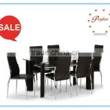 new upholstered faux pvc Glass dining table top tempered glass for elegant dining furniture PDT14942
