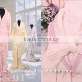 hot sell turkish cheap cotton pink bathrobes used for home