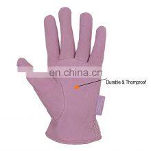 HANDLANDY Women Leather Rose Pruning Gloves Ladies Leather Garden Gloves Girls Driving Leather Gloves thumbnail-2