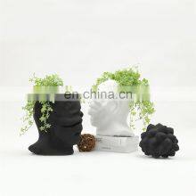 Modern Ceramic Home Decor Nordic Face Art Flower Arrangement Pot Large Human Head Vase thumbnail-2