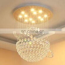 High Quality Modern Style Indoor Living Room Blue Crystal Ceiling Pendant Lighting thumbnail-3