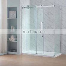 Glass Bathroom Shower Room Sliding Shower Barn Door With Hardware thumbnail-5