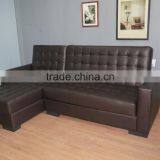 Designer Furniture Leather Functional Corner Sofa Bed thumbnail-1