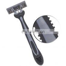 Pivoting Head Razor For Men Germany Blade Non-slip Rubber Handle Male Beard Cut Blade With Lubricant Strip LY3-04G thumbnail-5