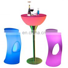 restaurant lighting lounge plastic furniture led lighted bar table and chair sofa sets for event
