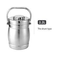 Stainless Steel Insulated Lunch Box Drum Shaped Straight Tube Lifting Pot thumbnail-5