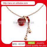 Rose Gold Necklace Fashion Jewelry Ruby Crystal Statement Necklace thumbnail-1