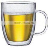 Black Double Wall Glass Travel Cup W/silicone Lid ; Sleeve 10oz thumbnail-1