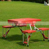 Outdoor Folding ABS Plastic Picnic Table--red thumbnail-1