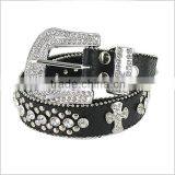 Rhinestone Cross Fashion Leather Belt thumbnail-1