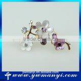 Promotion Fashion Vintage Brooch Crystal Rhinestone Purple & Blue Flower Bride Brooch Pins Women Wedding Brooch B0267