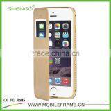 PU Leather Diamond Metal Phone Cases for IPhone 6Plus