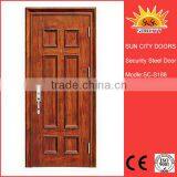 SC-S188 Assembled Wood Textured Good Quality Metal Door China Security Doors thumbnail-1
