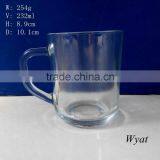 230ml Round Shape Glass Drinking Mug With Handle thumbnail-1