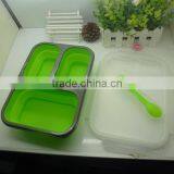 Hot Selling Collapsible Lunch Box/collapsible Food Container/foodgrade Silicone Lunch Box thumbnail-1