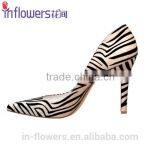 Zebra-patterned Leather Pointed Toe Ladies Sexy High Heels thumbnail-4