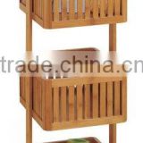 2015 high quality new products bamboo Basket Storage Tower 3 tier bathroom towel shelf bathroom towel rack wholesale