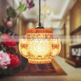 Jingdezhen Hollow Pastel Ceramic Pendan Hotel Pendant Light thumbnail-6