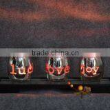 Engraved and Electroplated Glass Candle Holder for Holiday