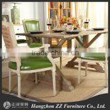US Vintage Style X-cross Solid Wood Dining Table thumbnail-1