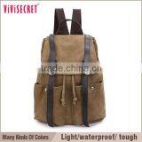 Vivisecret China Wholesale Canvas Leather Backpack, Fashion Leisure Satchel Rucksack for Boys thumbnail-2