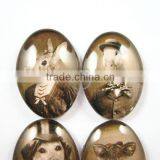 18X25mm Vintage Style Mr.and Mrs.Animal Dog,cat,duck,rabbit Couples Oval Glass Cabochon DIY Supplies Findings 4120056 thumbnail-3