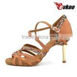 2016 Fashion Evkoo Brand Purple Satin Latin Salsa Dance Shoes thumbnail-2