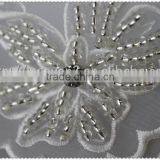 2016 Fashion Organza Flowers Lace Beaded Collar, Embroidery Beades Neckline for Garment thumbnail-4