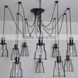 Industrial Loft Style Black Iron Electric Vintage Pendant Light With 6-12 Bulbs thumbnail-3