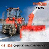 Everun Brand CE Approved Mini Wheel Loader ER15 With Snow Blower
