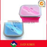 Custom Lightweight and Portable Silicone Foldable Bento Box With Fork and Spoon thumbnail-2