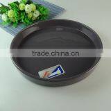 New Design Restaurant Ceramic Pizza Plate Wholesale Black Glazed Porcelain Round Plate thumbnail-1