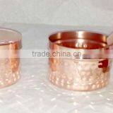 100% PURE COPPER HAMMERED FINISH CANDLE JAR, FANCY COPPER CANDLE CONTAINER thumbnail-3