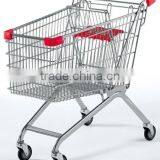Hot Sale Metal SUPERMARKET TROLLEY (4" Red Wheel) thumbnail-1