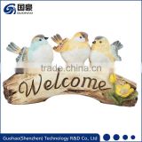 Charming adornment for entry paths birds Welcome Garden Sign Statue