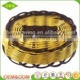 Fancy Modern Design Home Kitchen Accessories Woven Oval PP Plastic Fruit Basket thumbnail-4