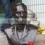 Bronze famous man bust statues with glasses
