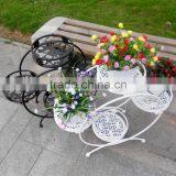 Manufacturer Garden White Display Shelf Round Shape Metal Flower Pot Stand thumbnail-5