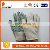 DDSAFETY 2017 7G 4 Threads Natural Cotton And Polyester String Knitted Gloves With Green Pigments thumbnail-1