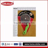 METAL KNIFE WITH PLASTIC HANDLE GREEN 12CM LENGTH PIZZA WHEEL