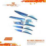 A3390 New Design 5pcs Colorful Titanium Blade 5pcs Stainless Steel Knife Set thumbnail-6