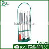 4pcs Stainless Steel Bbq Tools Set With Rest Rack thumbnail-1