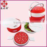 Food Grade Double Layers Round Plastic Tiffin With Handle
