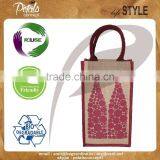 PP Laminated Two Bottle Jute Wine Bag - for Wholesale From India thumbnail-1