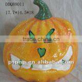 Halloween Ceramic Pumkin Skull With LED Light thumbnail-1