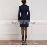 Fashional Style Lady's Overcoat. Double Breasted Navy Color Coat. L112506 thumbnail-4
