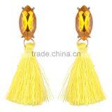 Bohemian Jewelry Big Crystal Gems With Tassel Drop Earrings for Women thumbnail-3