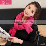 Winter Lady and Women or Girls Fashion Pure Color New Pink Knitting Scarf Factory thumbnail-4
